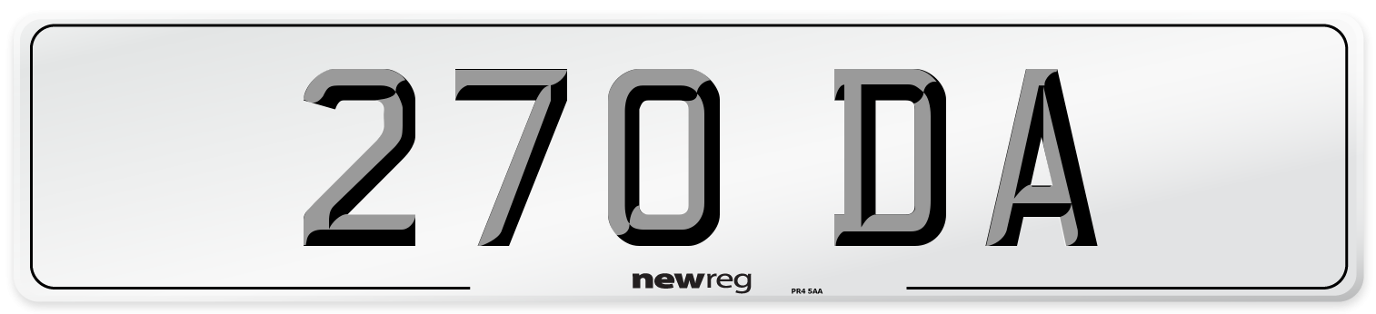 270 DA Number Plate from New Reg